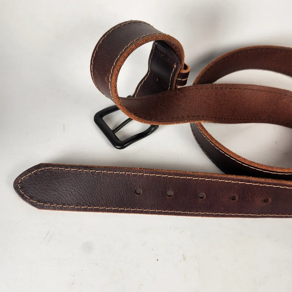 WRANGLER Belt Men’s Size 42 Brown Western Genuine Leather Cowboy Workwear